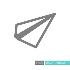 Paper plane, message symbol flat vector icon