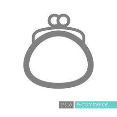 Obraz premium Purse icon vector. Wallet sign isolated on white