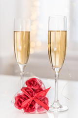 Champagne with strawberry 