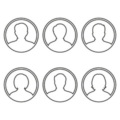 vector illustration silhouettes of people on white background