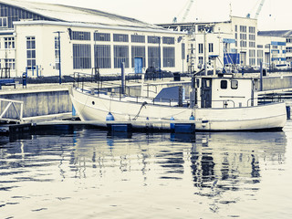 Fisch Kutter  im Hafen Wismar