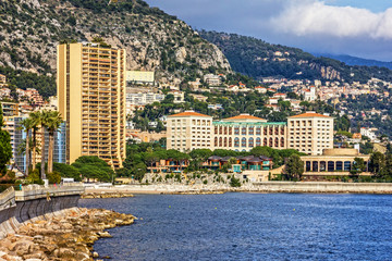 Monaco and Monte Carlo principality seafront.
