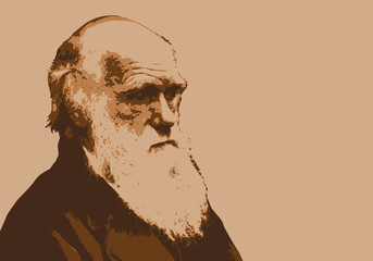 Darwin -  portrait - évolution -paléontologie - scientifique - théorie - personnage historique - obrazy, fototapety, plakaty