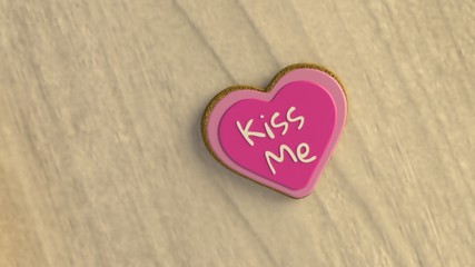 Isolated Valentine's Day Cookie #3 - (3D Rendered)