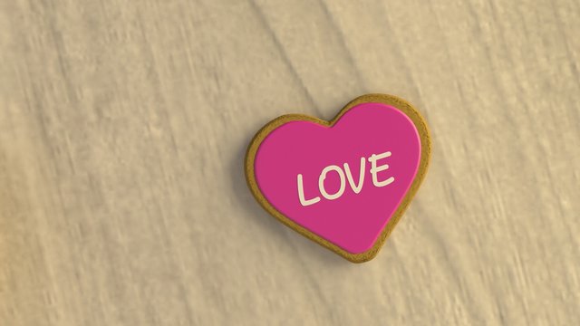 Isolated Valentine's Day Cookie #5 - (3D Rendered)