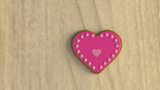 Isolated Valentine's Day Cookie #4 - (3D Rendered)