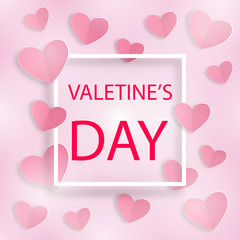 Romantic background Happy Valentine's Day with frame