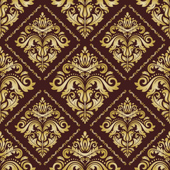 Orient vector classic golden pattern. Seamless abstract background with vintage elements. Orient background