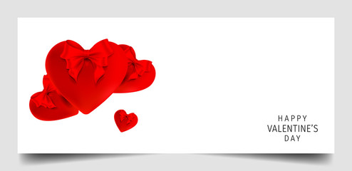Creative Concept Happy Valentines Day. Valentine heart. Happy Valentines Day Background. Happy Valentine's Day. Horizontal gift design for valentines day.