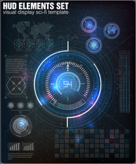 Futuristic user interface. HUD UI. Abstract virtual graphic touch user interface. Infographic. Vector science abstract.  Vector illustration.