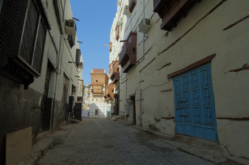 Fototapeta na wymiar Jeddah Old City Buildings and Streets