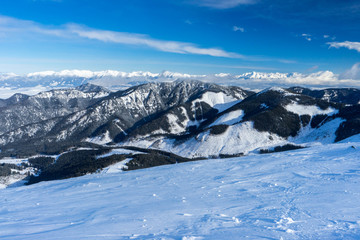 Ski resort in Low Tatra Mountains, Slovakia