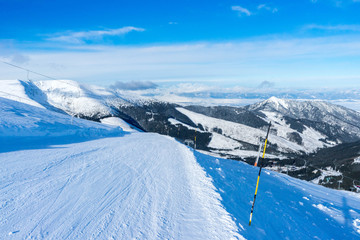 Fototapeta na wymiar Ski resort in Low Tatra Mountains, Slovakia