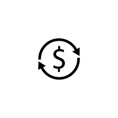 Exchange, money, dollar transfer icon, vector illustration.