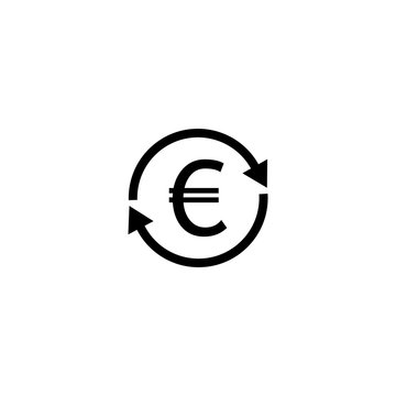 Exchange, money, euro transfer icon, vector illustration.