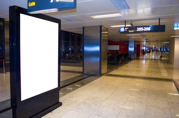 white empty signboard at airport