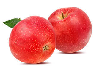 Fresh red apple isolated on white background with clipping path