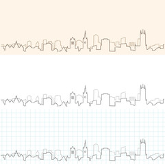 Naklejka premium Ghent Hand Drawn Skyline