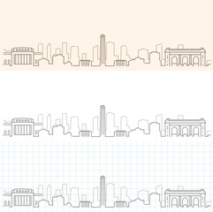 Fototapeta premium Kansas City Hand Drawn Skyline