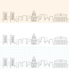 Obraz premium Sacramento Hand Drawn Skyline