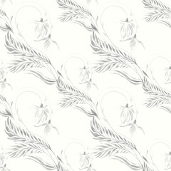 Obraz premium Seamless background. Collage of flowers on a watercolor background. Use printed materials, signs, objects, websites, maps, posters, postcards, packaging.