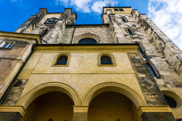 Obraz premium The Church of St.Gile in Prague, gothic style architecture in Praha, Czech Republic