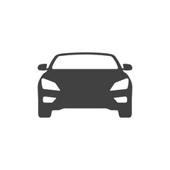Car icon - simple flat design isolated on white background, vector
