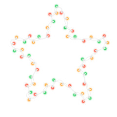 Fir tree star string light bulb garland 