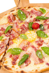 hot pizza with bacon