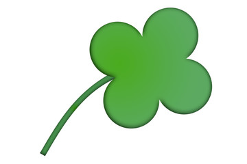 Trebol verde de cuatro hojas.