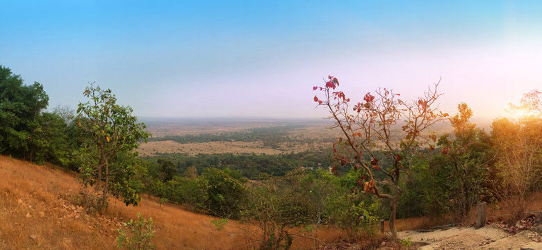 Cambodia. A view from the hill on the valley