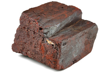 hematite (iron ore) from Morocco isolated on white background