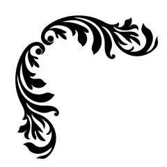 Vintage baroque ornament, corner. Retro pattern antique style acanthus. Decorative design element filigree calligraphy vector. - stock vector