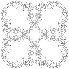 Vintage baroque ornament, corner. Retro pattern antique style acanthus. Decorative design element filigree calligraphy vector. - stock vector