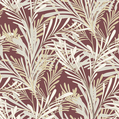 Tropical Leaf Seamless Vector Background