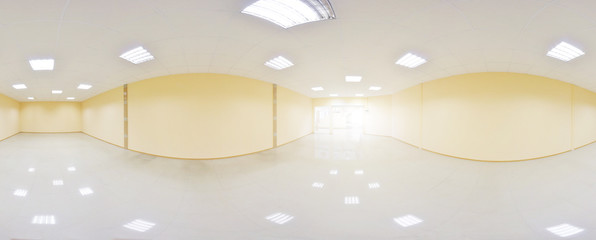 Spherical 360 degrees panorama projection, panorama in interior empty room in modern flat...