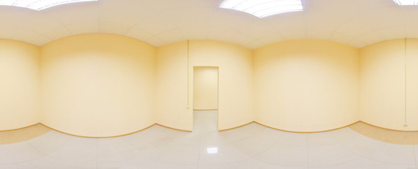 Spherical 360 degrees panorama projection, panorama in interior empty room in modern flat...
