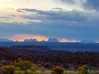 On the way to Monument Valley, we were greeted with a spectacular sunset, and a thunderstorm brewing above.
