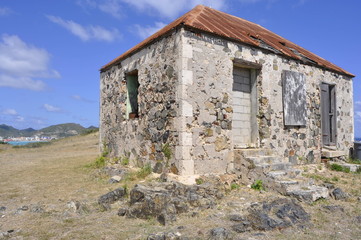 Fototapeta na wymiar Old House in Fort Amsterdam in St. Maarten