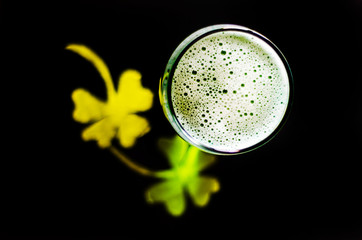 pint of green beer on St. Patrick's Day, a traditional Irish national drink