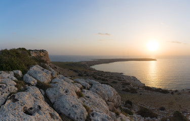 Fototapeta na wymiar Sunrise on Cape Greco also known as Cavo Greco, Agia Napa, Cyprus