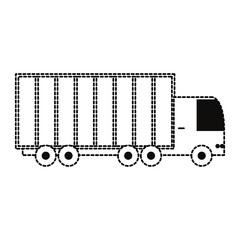 monochromatic sticker truck  vector illustration