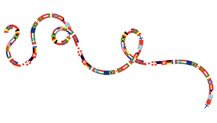 nastro, bandiere, serpeggiante, lingue © xyz+