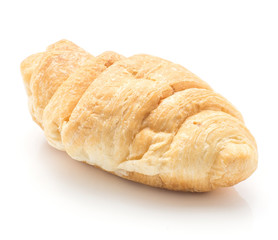 One baked croissant or cornetto isolated on white background.