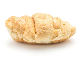 Fresh baked croissant or cornetto isolated on white background.