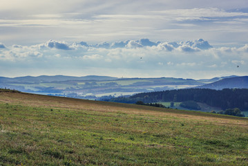 Rural landscape of Broumov Highlands in Czech Republic