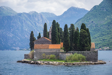 St George islet in the Kotor Bay, near Perast town, Montenegro