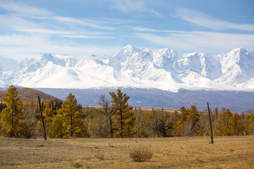 View of mountain North-Chuya ridge of Altai Republic, Russia.