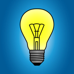 Cute vector drawing of lightbulb for your design, eps 10