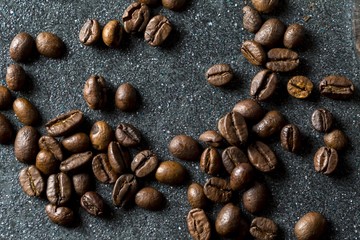 Coffee beans in close up